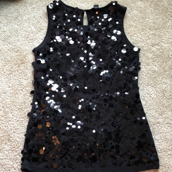 New I.N.C Black tank top sleeveless shirt size medium sequin blouse - Picture 4 of 8
